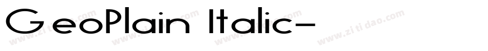 GeoPlain Italic字体转换